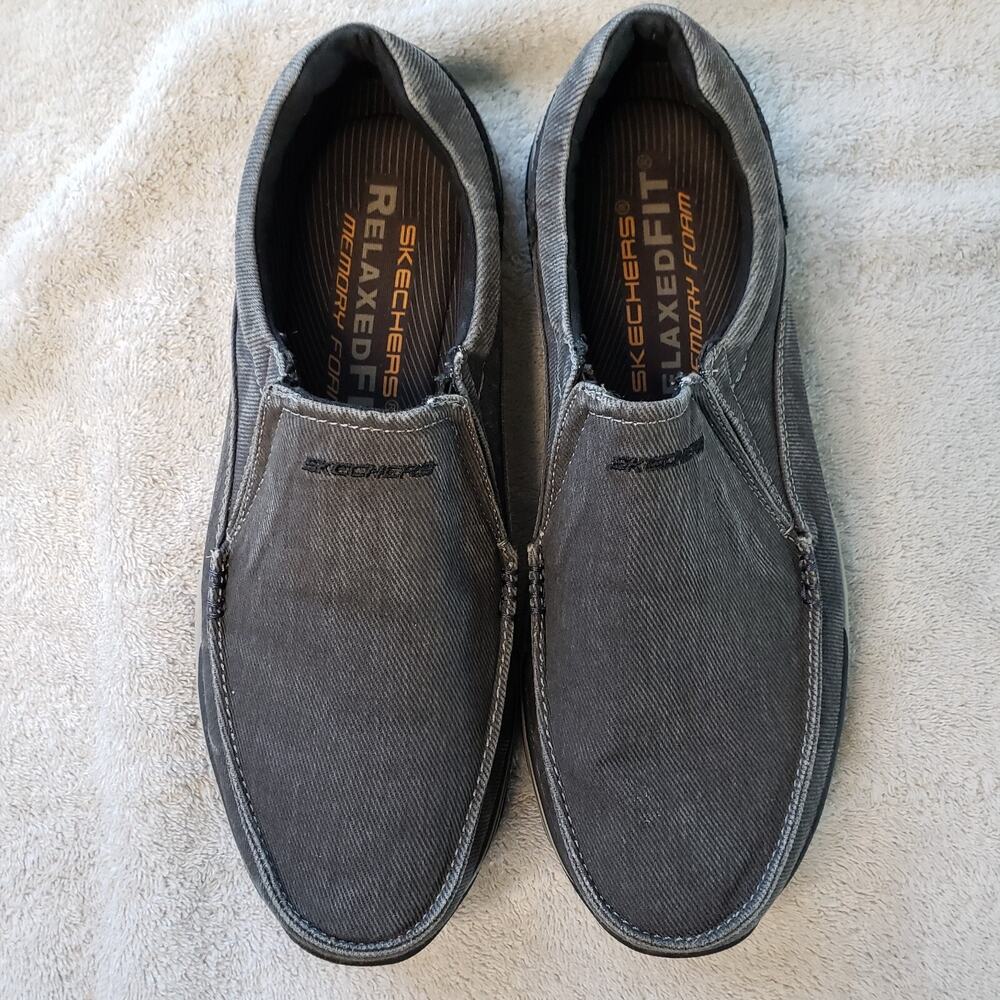 Skechers Creston Moseco Moccasin Slip On Loafer Mens 10 Gray Relaxed Fit - Picture 2 of 8